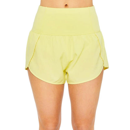 Pacificplex Womens Soft High Rise Waist Athletic Gym Running Track Workout Summer Shorts Inner Brief Pocket Junior Small-Large