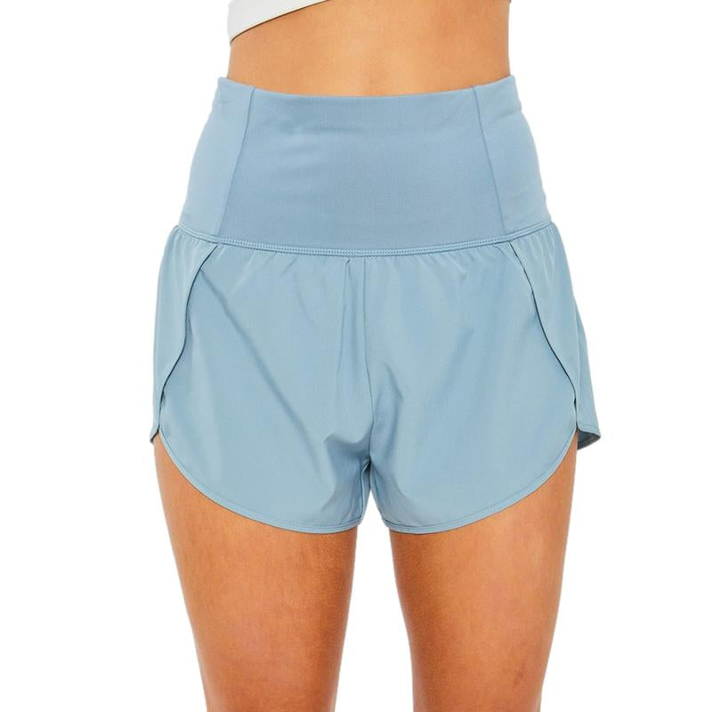 Pacificplex Womens Soft High Rise Waist Athletic Gym Running Track Workout Summer Shorts Inner Brief Pocket Junior Small-Large