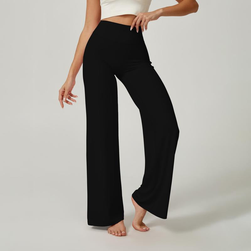 Straight Leggings Bottoms Wide Leg Pants for Women High Waist Stretch Casual Sweatpants Lift Buttocks and Flatten Abdomen Vacation Wear Yoga Fitness Gym Clothing