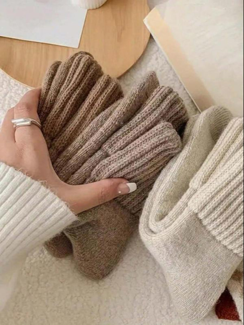 Women'S Casual Soft Comfy Warm Socks for Fall & Winter, Solid Mid-Calf Socks,Women'S Socks for Daily Wear Wool Ankle Sock Print Floral Women Girlie Color Fluffy