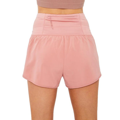 Pacificplex Womens Soft High Rise Waist Athletic Gym Running Track Workout Summer Shorts Inner Brief Pocket Junior Small-Large