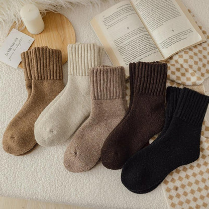 Women'S Casual Soft Comfy Warm Socks for Fall & Winter, Solid Mid-Calf Socks,Women'S Socks for Daily Wear Wool Ankle Sock Print Floral Women Girlie Color Fluffy