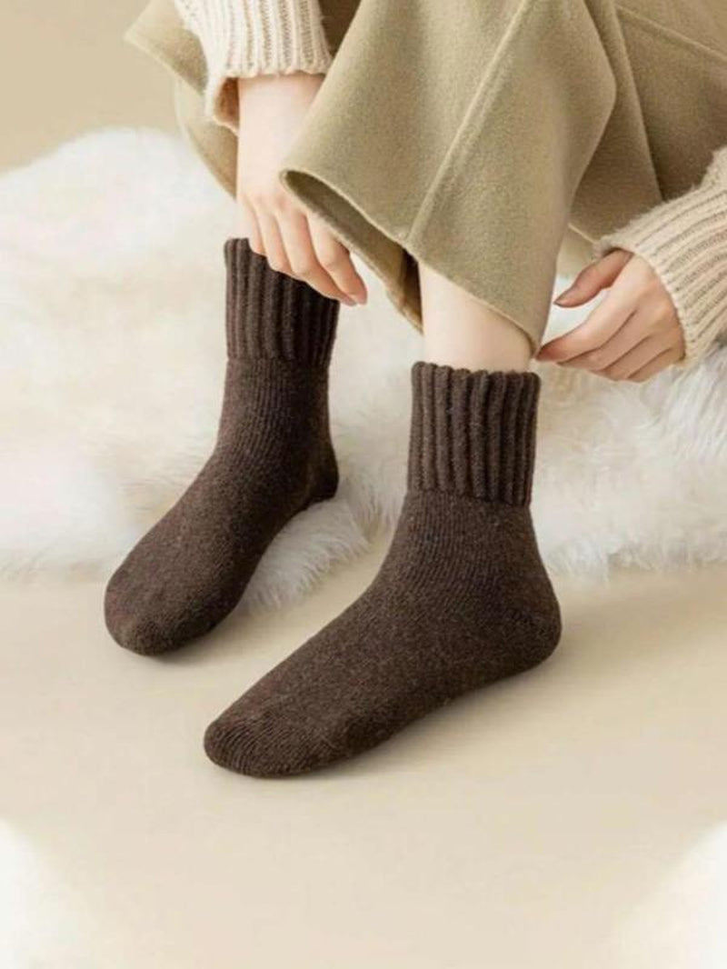 Women'S Casual Soft Comfy Warm Socks for Fall & Winter, Solid Mid-Calf Socks,Women'S Socks for Daily Wear Wool Ankle Sock Print Floral Women Girlie Color Fluffy
